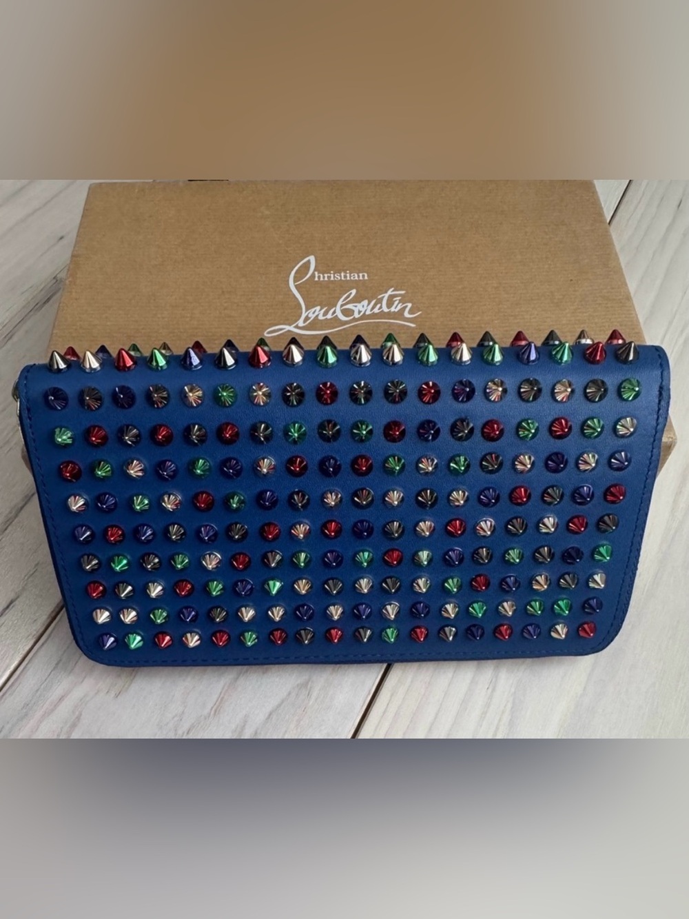 Christian Louboutin Leather wallet with Multicolor Spikes